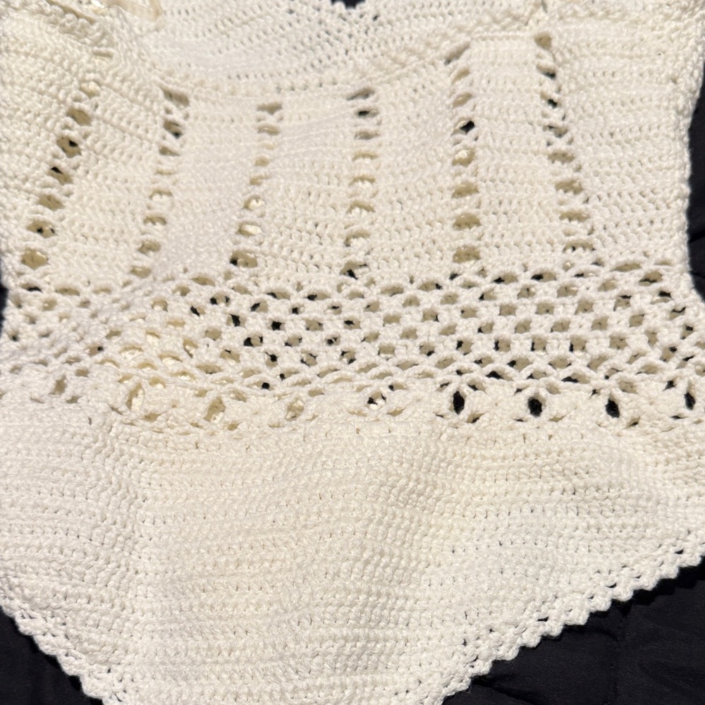 Crochet White/cream colored One-Piece body suit Sz.L - Picture 8 of 15
